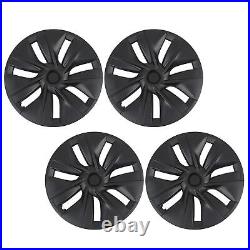 4pcs 19in Wheel Hub Cover Matte Black Anti Scratch Cool For Model Y 20-23