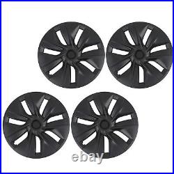 4pcs 19in Wheel Hub Cover Matte Black Anti Scratch Cool For Model Y 20-23