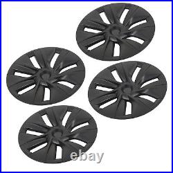 4pcs 19in Wheel Hub Cover Matte Black Anti Scratch Cool For Model Y 20-23