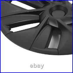 4pcs 19in Wheel Hub Cover Matte Black Anti Scratch Cool For Model Y 20-23