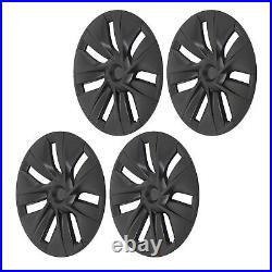 4pcs 19in Wheel Hub Cover Matte Black Anti Scratch Cool For Model Y 20-23