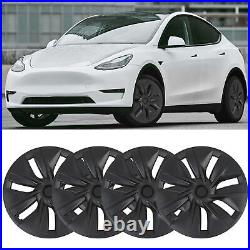 4pcs 19in Wheel Hub Cover Matte Black Anti Scratch Cool For Model Y 20-23