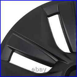 4pcs 19in Wheel Hub Cover Matte Black Anti Scratch Cool For Model Y 20-23
