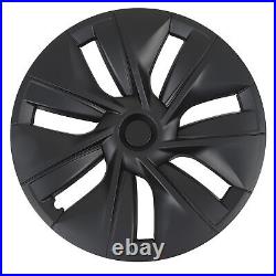 4pcs 19in Wheel Hub Cover Matte Black Anti Scratch Cool For Model Y 20-23