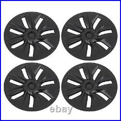 4pcs 19in Wheel Hub Cover Matte Black Anti Scratch Cool For Model Y 20-23