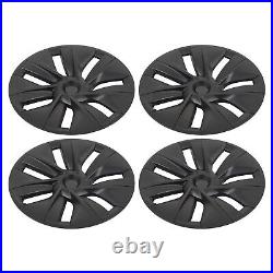 4pcs 19in Wheel Hub Cover Matte Black Anti Scratch Cool For Model Y 20-23