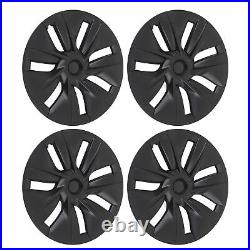 4pcs 19in Wheel Hub Cover Matte Black Anti Scratch Cool For Model Y 20-23