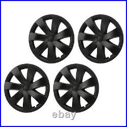 4pcs 19in Wheel Hub Cover Matte Black Sporty Cool Style For Model Y 2020-2023