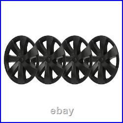 4pcs 19in Wheel Hub Cover Matte Black Sporty Cool Style For Model Y 2020-2023