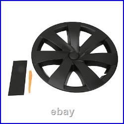 4pcs 19in Wheel Hub Cover Matte Black Sporty Cool Style For Model Y 2020-2023