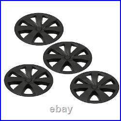 4pcs 19in Wheel Hub Cover Matte Black Sporty Cool Style For Model Y 2020-2023