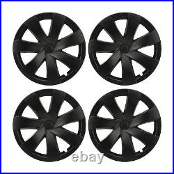 4pcs 19in Wheel Hub Cover Matte Black Sporty Cool Style For Model Y 2020-2023