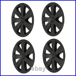 4pcs 19in Wheel Hub Cover Matte Black Sporty Cool Style For Model Y 2020-2023