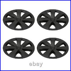 4pcs 19in Wheel Hub Cover Matte Black Sporty Cool Style For Model Y 2020-2023