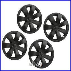 4pcs 19in Wheel Hub Cover Matte Black Sporty Cool Style For Model Y 2020-2023