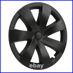 4pcs 19in Wheel Hub Cover Matte Black Sporty Cool Style For Model Y 2020-2023