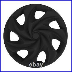 4pcs 19in Wheel Hubcap Matte Black Cool Sporty Full Protection For Model Y