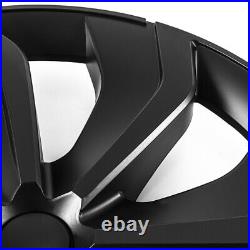 4x 19 Wheel Cover Hubcaps Rim Cover Matte Black For Tesla Model Y 2020-2023 AB