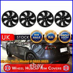 4x 19 Wheel Cover Hubcaps Rim Cover Matte Black For Tesla Model Y 2020-2023 UK