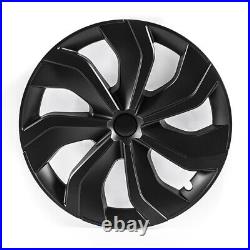 4x 19 Wheel Cover Hubcaps Rim Cover Matte Black For Tesla Model Y 2020-2023 UK