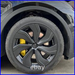 4x 19 Wheel Cover Hubcaps Rim Cover Set For Tesla Model Y 2020-2023 Matte Black