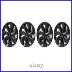 4x 19 Wheel Cover Hubcaps Rim Cover Set Matte Black For Tesla Model Y 2020 2021