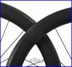 55mm Carbon wheelset matt rim 700C Road bicycle wheels Tubeless Clincher Cycle