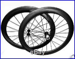 56mm Carbon Clincher Wheel Road Bicycle 700C UD Matt 11s Black 27mm Rims U shape