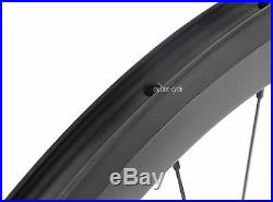 56mm Carbon Clincher Wheel Road Bicycle 700C UD Matt 11s Black 27mm Rims U shape