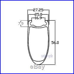 56mm Carbon Clincher Wheel Road Bicycle 700C UD Matt 11s Black 27mm Rims U shape