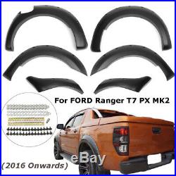 6 Pcs Complete Set Wheel Arch Matte Fender Flares For FORD Ranger T7 PX MK2 ABS