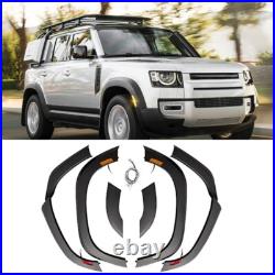 6pcs LED Matte Black Wheel Fender Trim Kit Eyebrow fit LR Defender 110 2020-2025