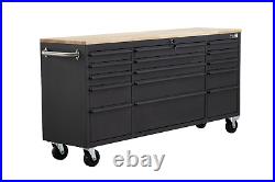 72 Steel Matte Black 15 Drawer Lockable Tool Chest Garage Cabinet Work Bench