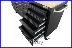 72 Steel Matte Black 15 Drawer Lockable Tool Chest Garage Cabinet Work Bench