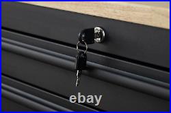72 Steel Matte Black 15 Drawer Lockable Tool Chest Garage Cabinet Work Bench