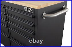 72 Steel Matte Black 15 Drawer Lockable Tool Chest Garage Cabinet Work Bench