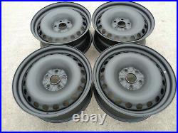 8x18 JBW PEPPERPOT MATT BLACK STEEL WHEELS 5x112 VW CADDY SET OF 4