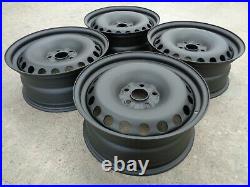 8x18 JBW PEPPERPOT MATT BLACK STEEL WHEELS 5x112 VW CADDY SET OF 4