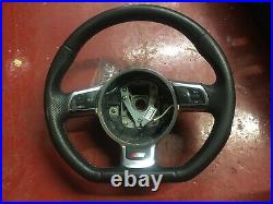 AUDI A3 S3 S LINE black edition FLAT BOTTOM LEATHER STEERING WHEEL