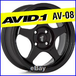 AVID. 1 AV-08 15x6.5 Flat Black 4x100 +35 Wheels (Set of 4) Spoon Style JDM Rims