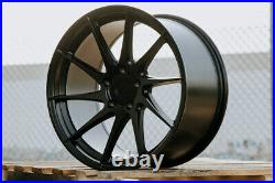 Aodhan AH09 18x9.5 +35 5x112 Matte Black Directional 18 Inch Wheels Rims Set 4