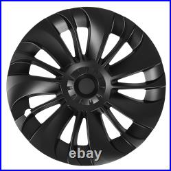 (Asymmetric)4PCS 19in Matte Black Sporty Wheel Hub Cap ForModel Y 2020-2023