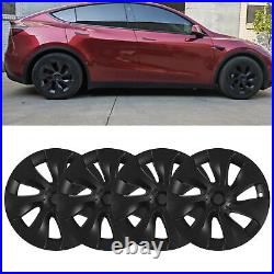 (Asymmetric)Hubcap Wheel Covers 4Pcs Matte Black Stylish Automotive