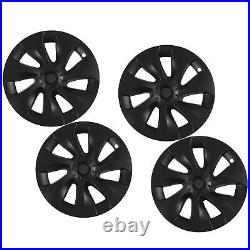 (Asymmetric)Hubcap Wheel Covers 4Pcs Matte Black Stylish Automotive