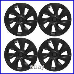 (Asymmetric)Hubcap Wheel Covers 4Pcs Matte Black Stylish Automotive