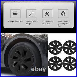 (Asymmetric)Hubcap Wheel Covers 4Pcs Matte Black Stylish Automotive