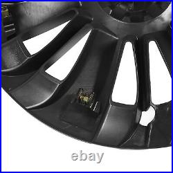 (Asymmetrical)4 Pcs Wheel Cover Hubcap 19in Wheel Hub Cap Matte Black Cool