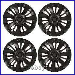 (Asymmetrical)4 Pcs Wheel Cover Hubcap 19in Wheel Hub Cap Matte Black Cool