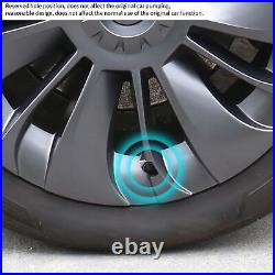 (Asymmetrical)4 Pcs Wheel Cover Hubcap 19in Wheel Hub Cap Matte Black Cool