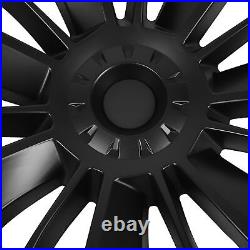 (Asymmetrical)4 Pcs Wheel Cover Hubcap 19in Wheel Hub Cap Matte Black Cool